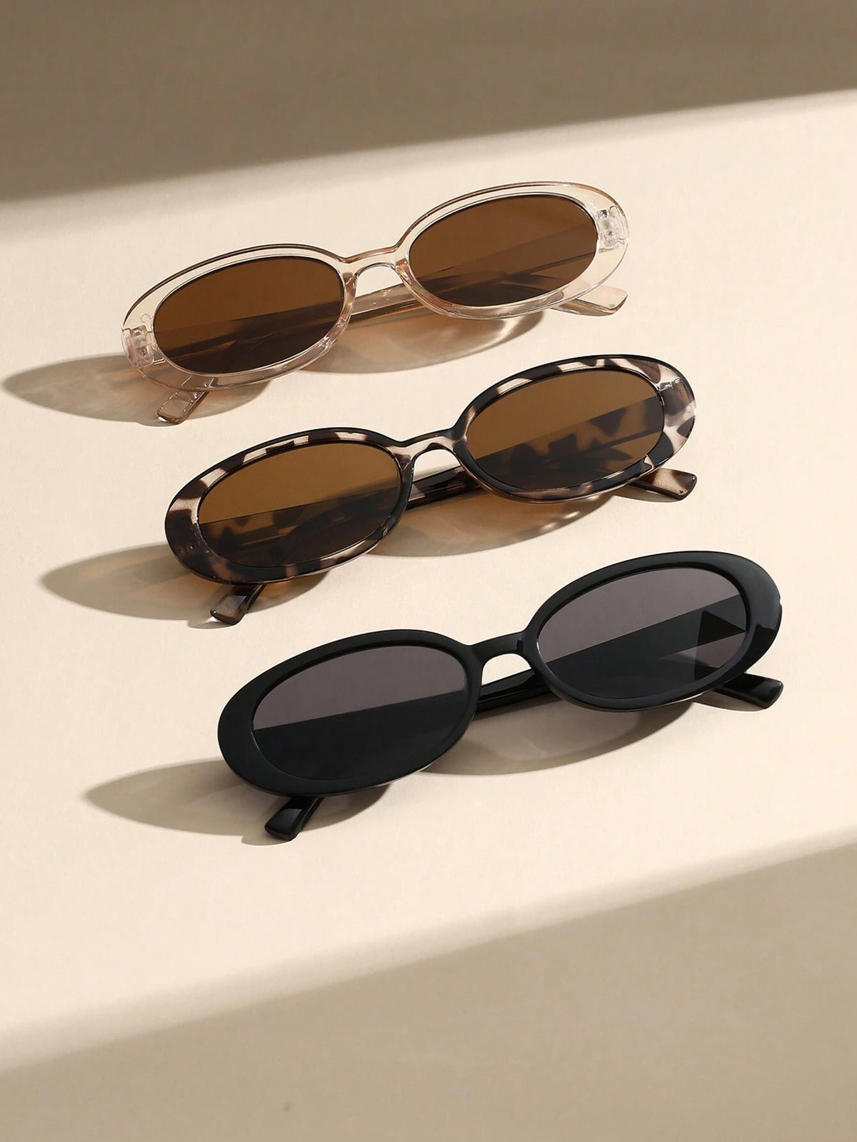 3-Pack Y2K Oval Frame Sunglasses