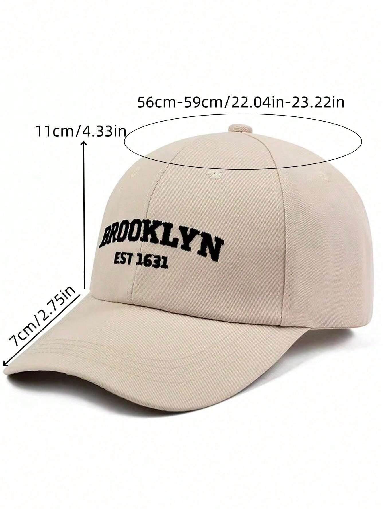 Unisex Embroidered Baseball Cap - Beige