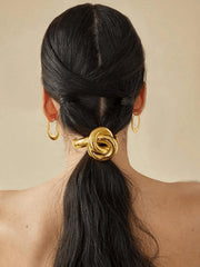 1pc Elegant Golden Metal Geometric Hair Tie - www.thetreasurebox.me