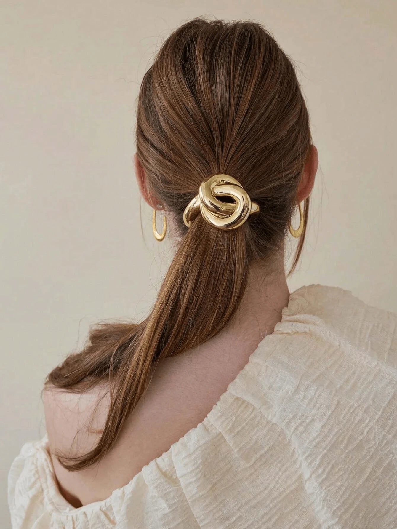 1pc Elegant Golden Metal Geometric Hair Tie - www.thetreasurebox.me