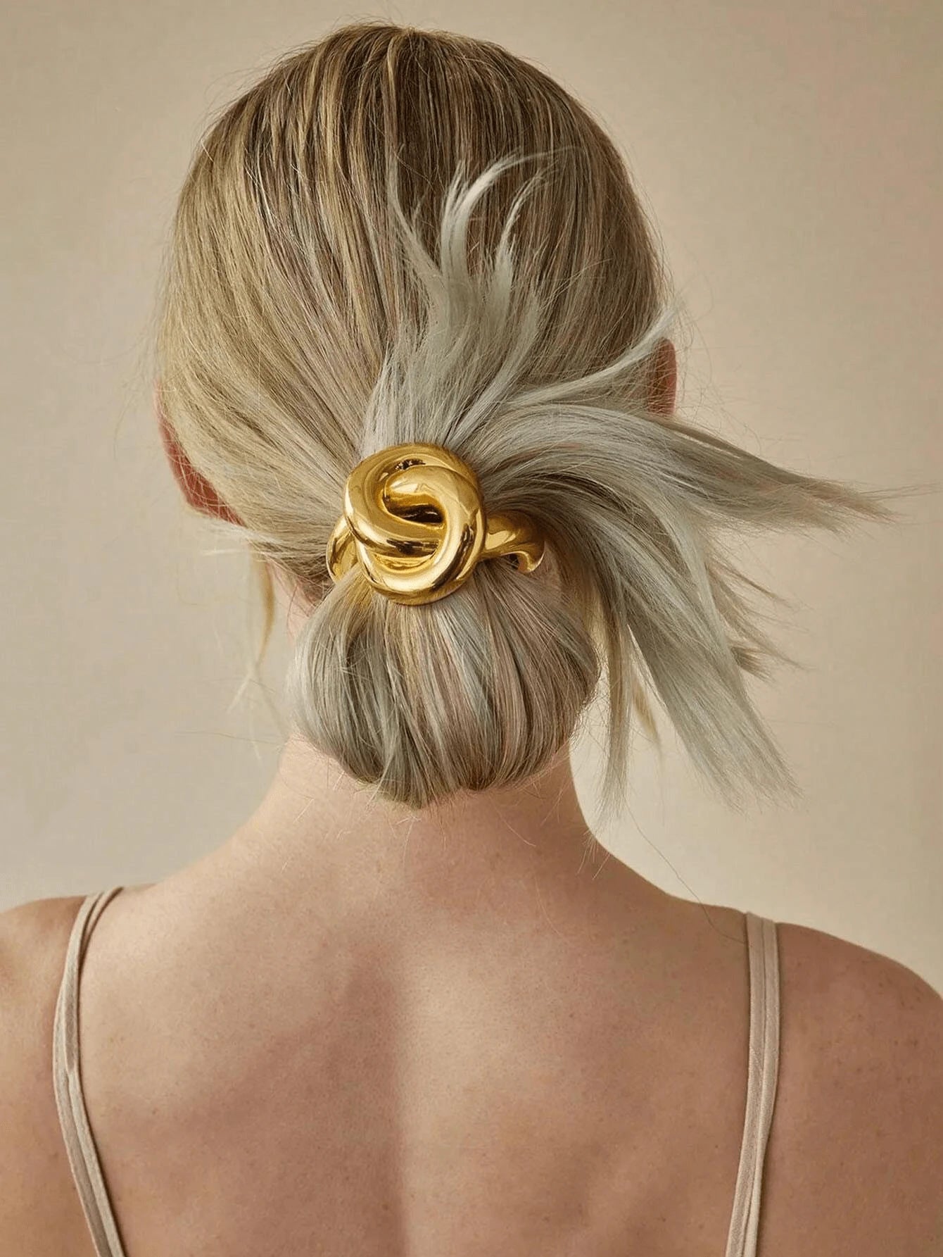 1pc Elegant Golden Metal Geometric Hair Tie - www.thetreasurebox.me