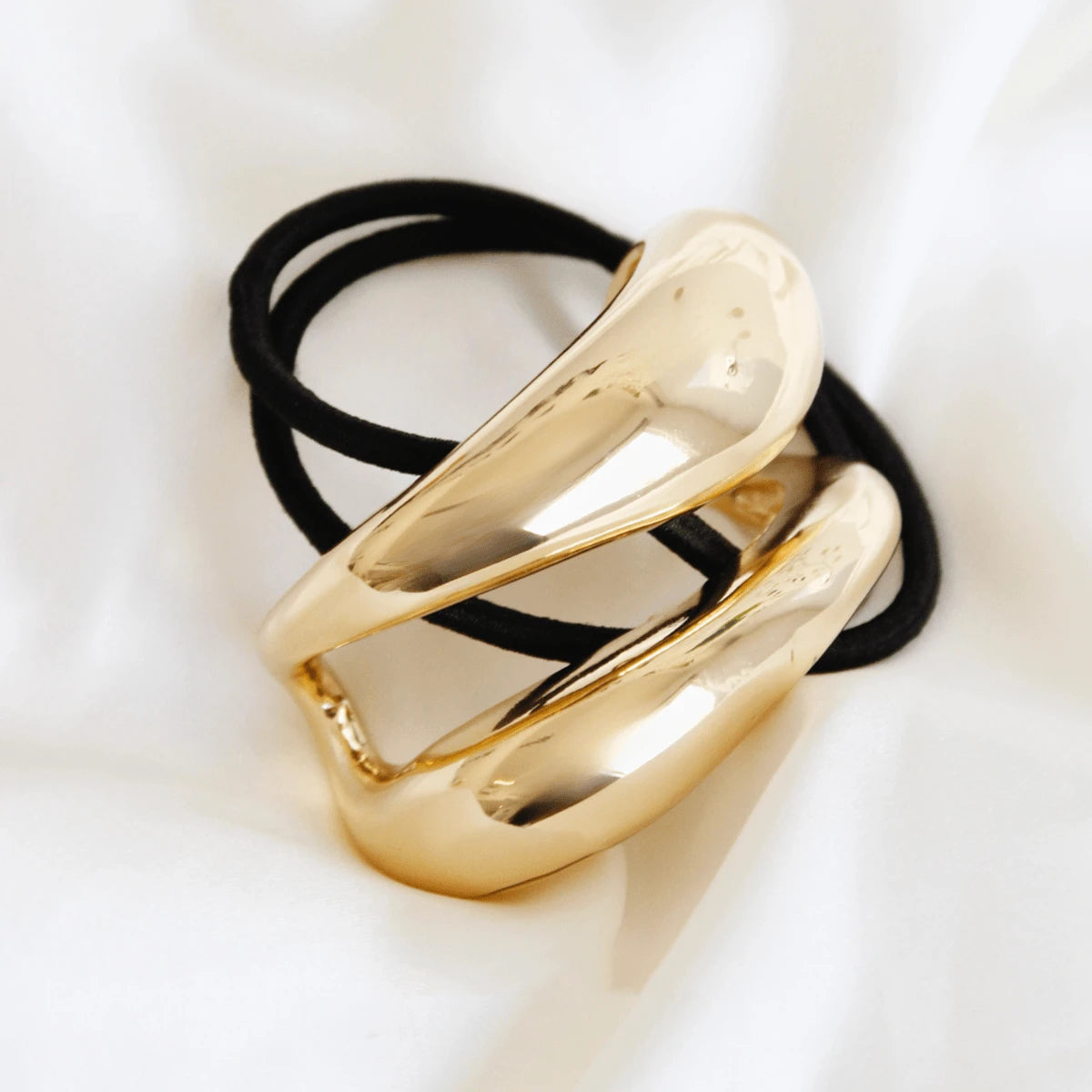 1pc Elegant Golden Metal Geometric Hair Tie - www.thetreasurebox.me