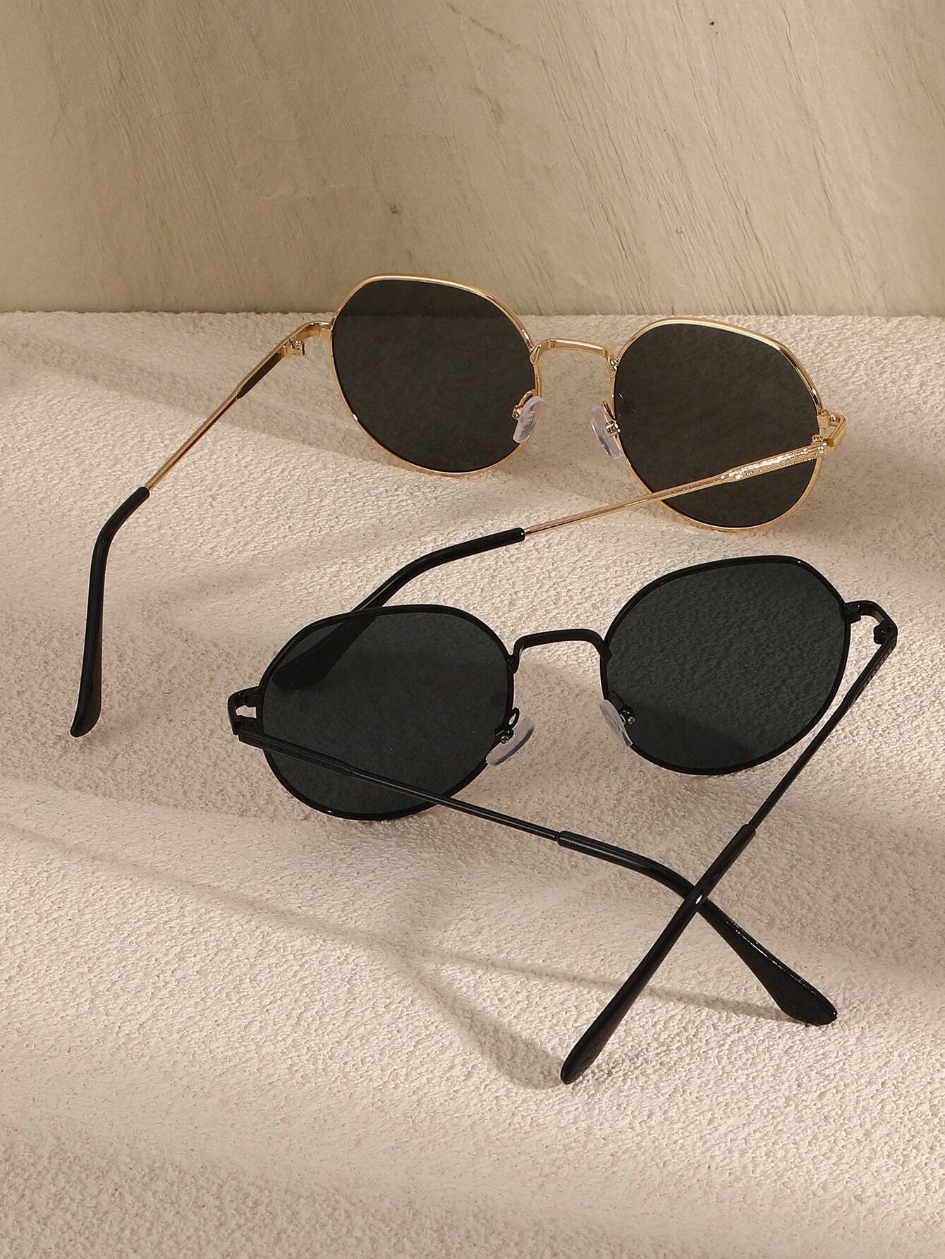2pcs Copper Geometric Fashion Glasses