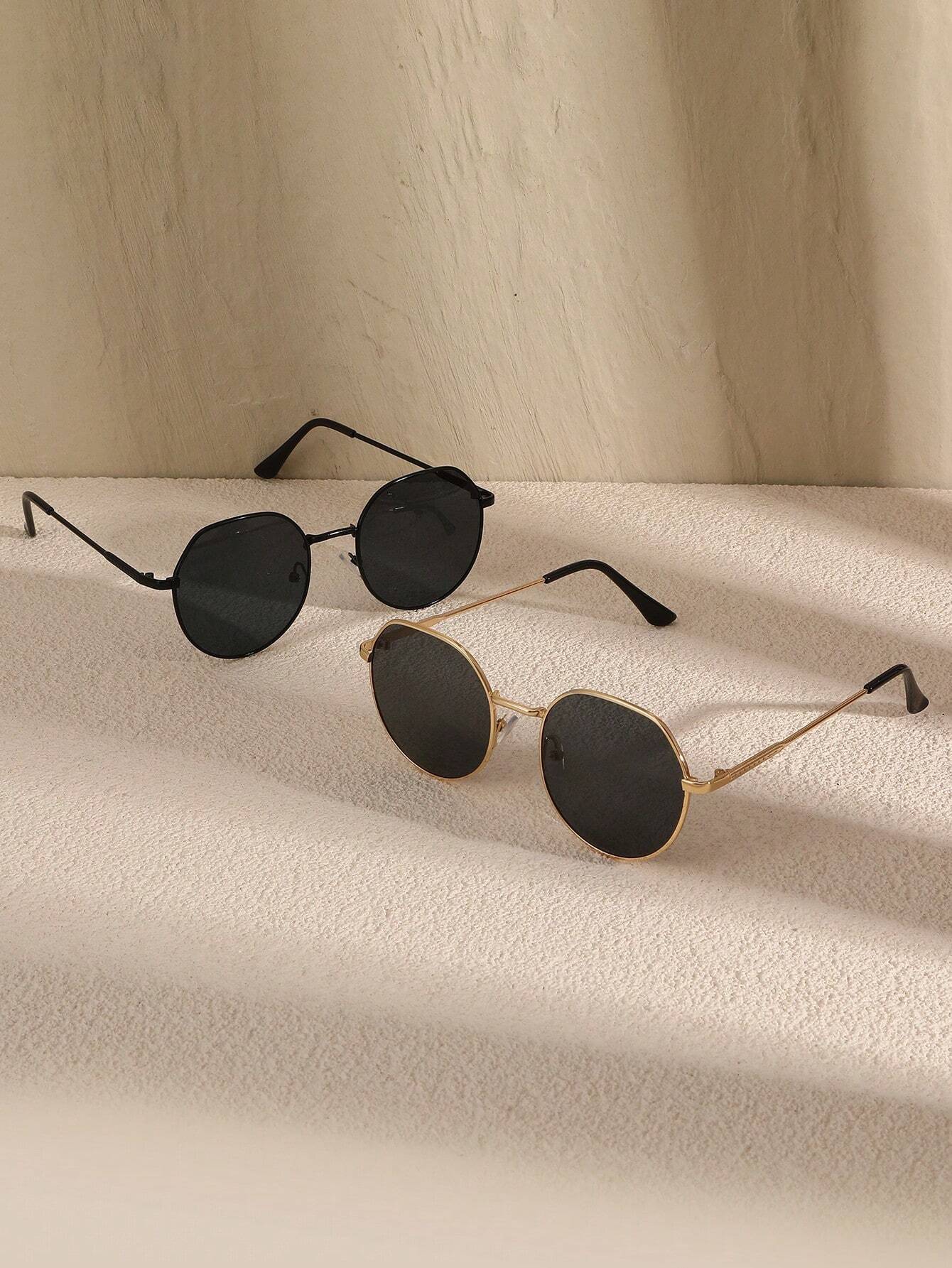 2pcs Copper Geometric Fashion Glasses