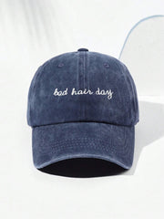 1pc Embroidered Ponytail Baseball Cap - Navy