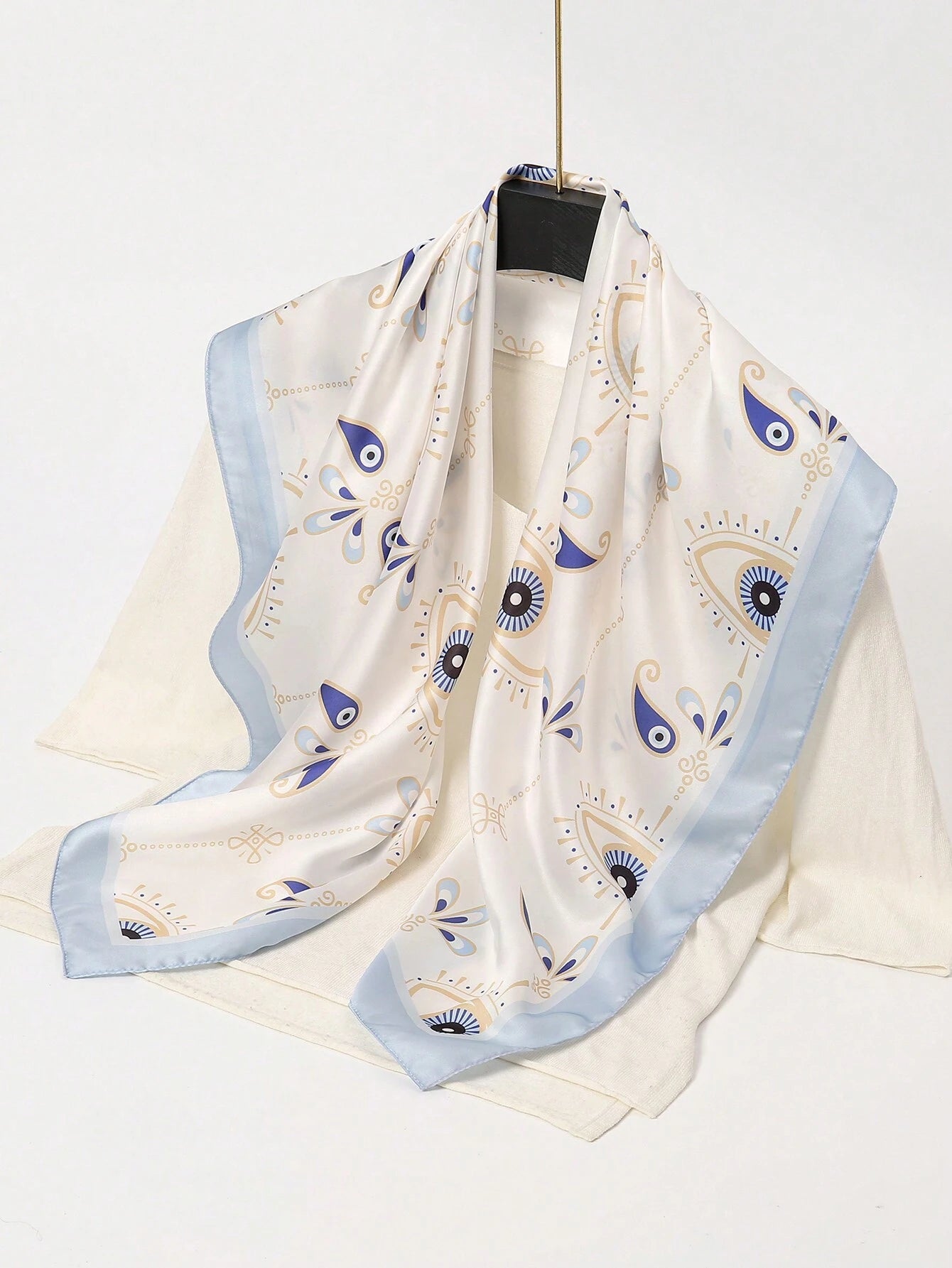 1pc Simple Print Square Scarf Spring Bandana