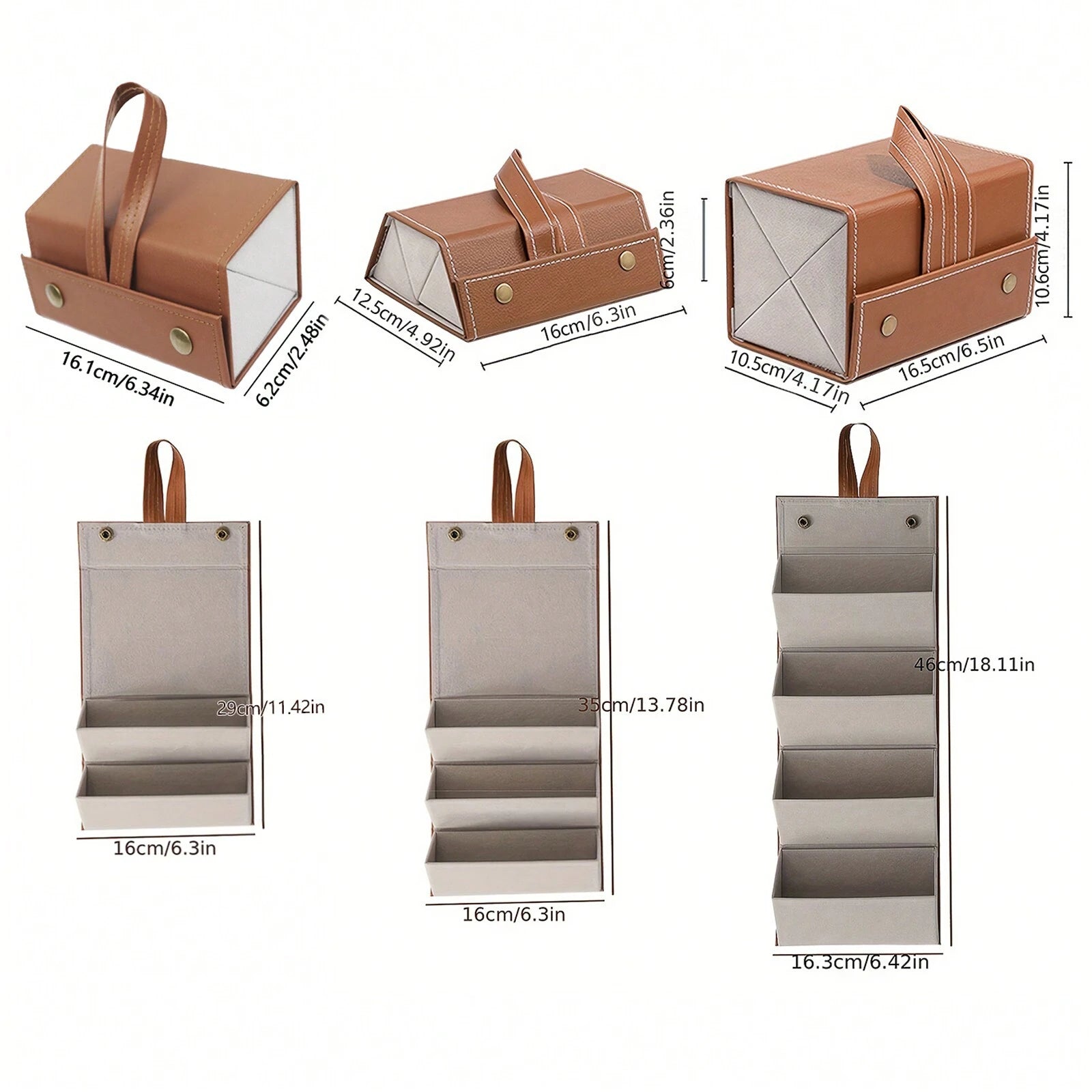 Anti Stress Folding Glasses Case - Brown Two Grid