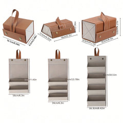 Anti Stress Folding Glasses Case - Brown Two Grid