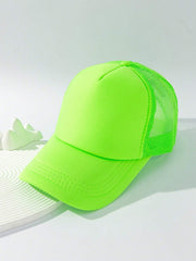 1pc Solid Color Mesh Baseball Cap