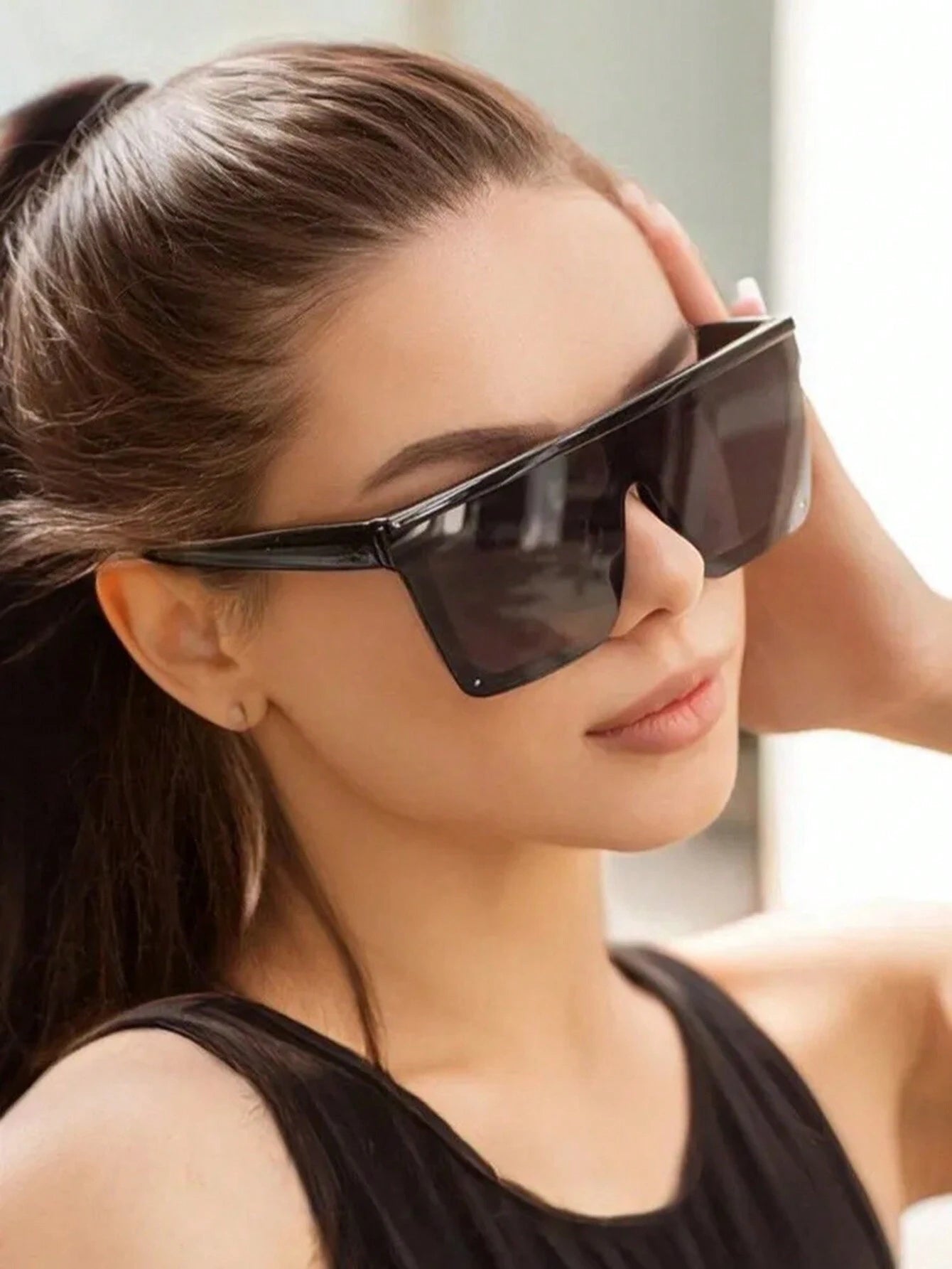 1pc Fashionable Oversized Square Frame Fashion Glasses