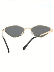 1pc Y2K Diamond-Shaped Metal Frame Glasses