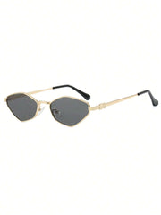 1pc Y2K Diamond-Shaped Metal Frame Glasses