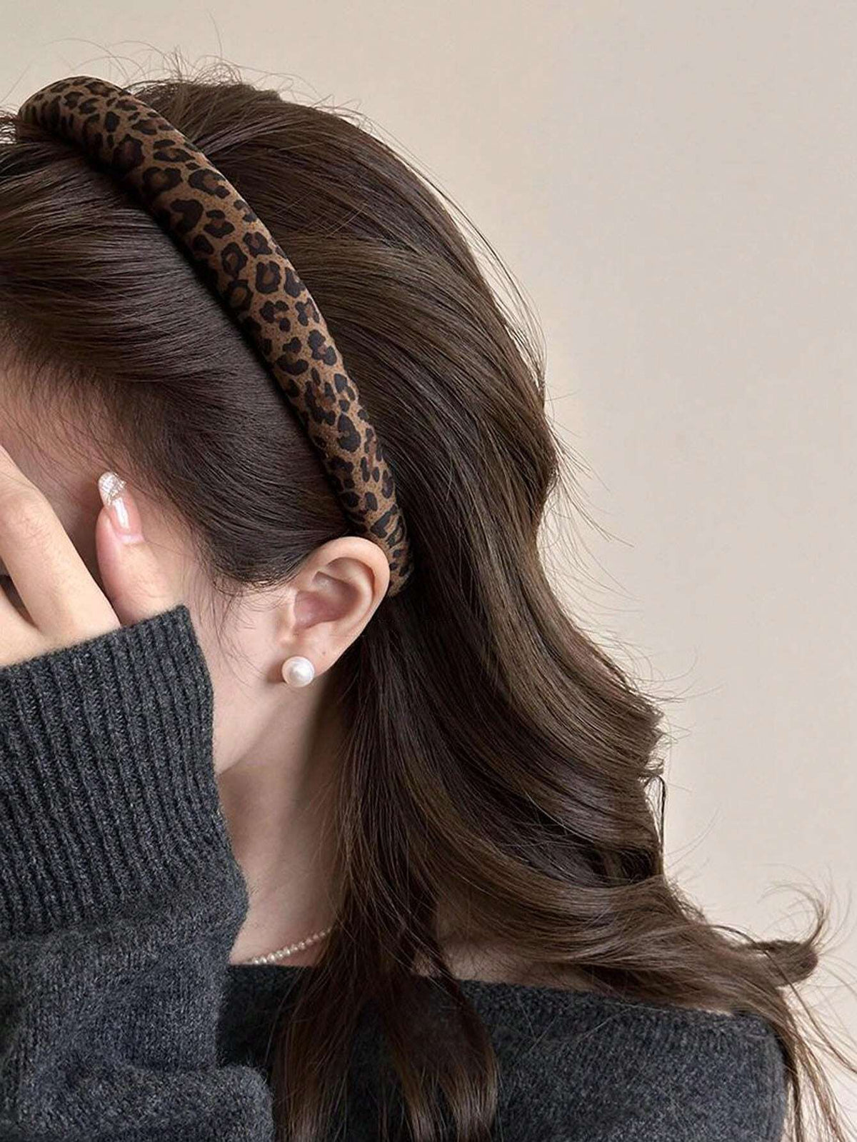Leopard Print Velvet Padded Headband