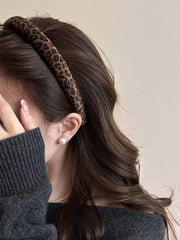 Leopard Print Velvet Padded Headband