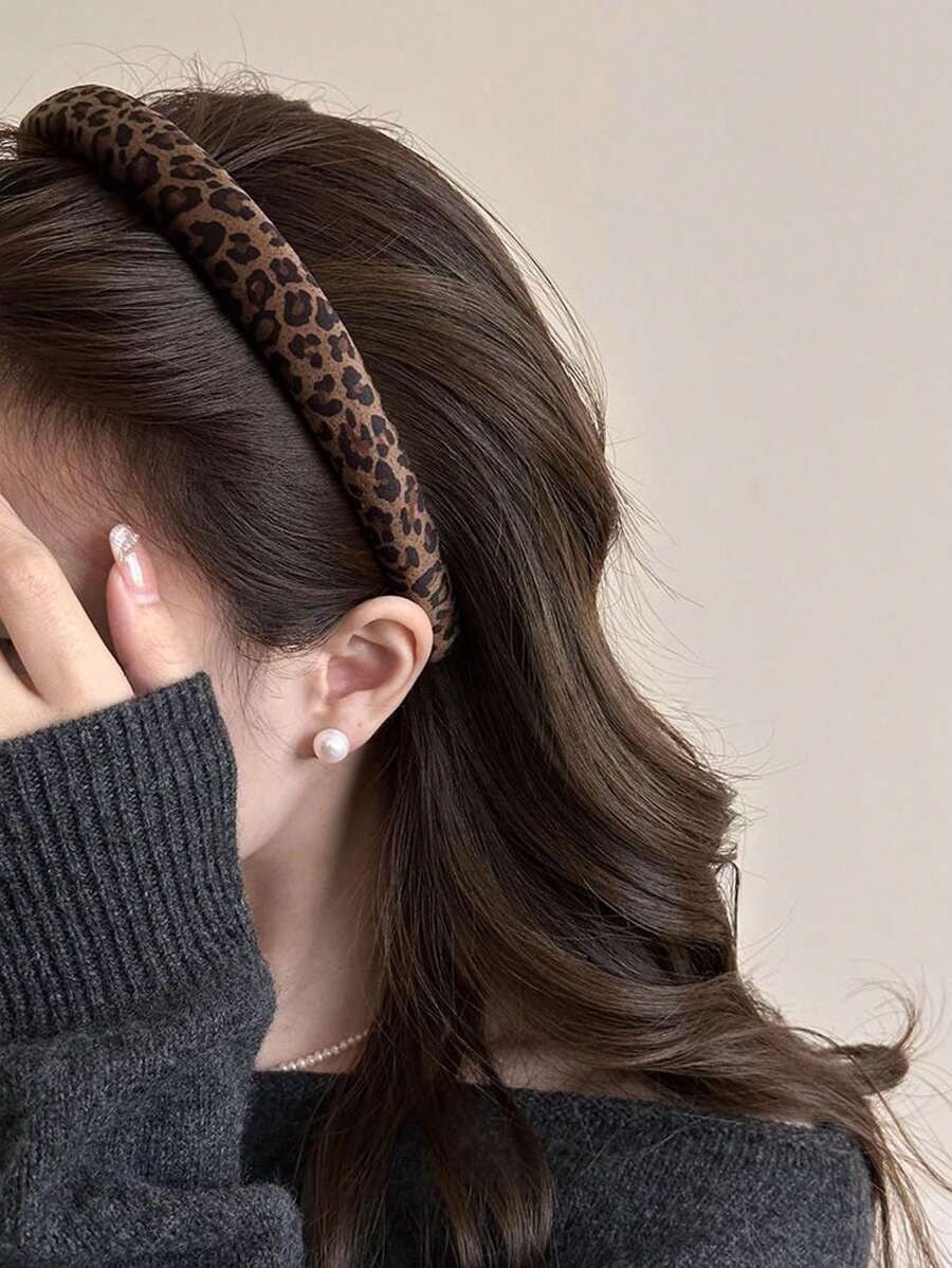 Leopard Print Velvet Padded Headband