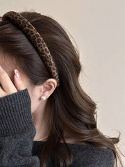 Leopard Print Velvet Padded Headband