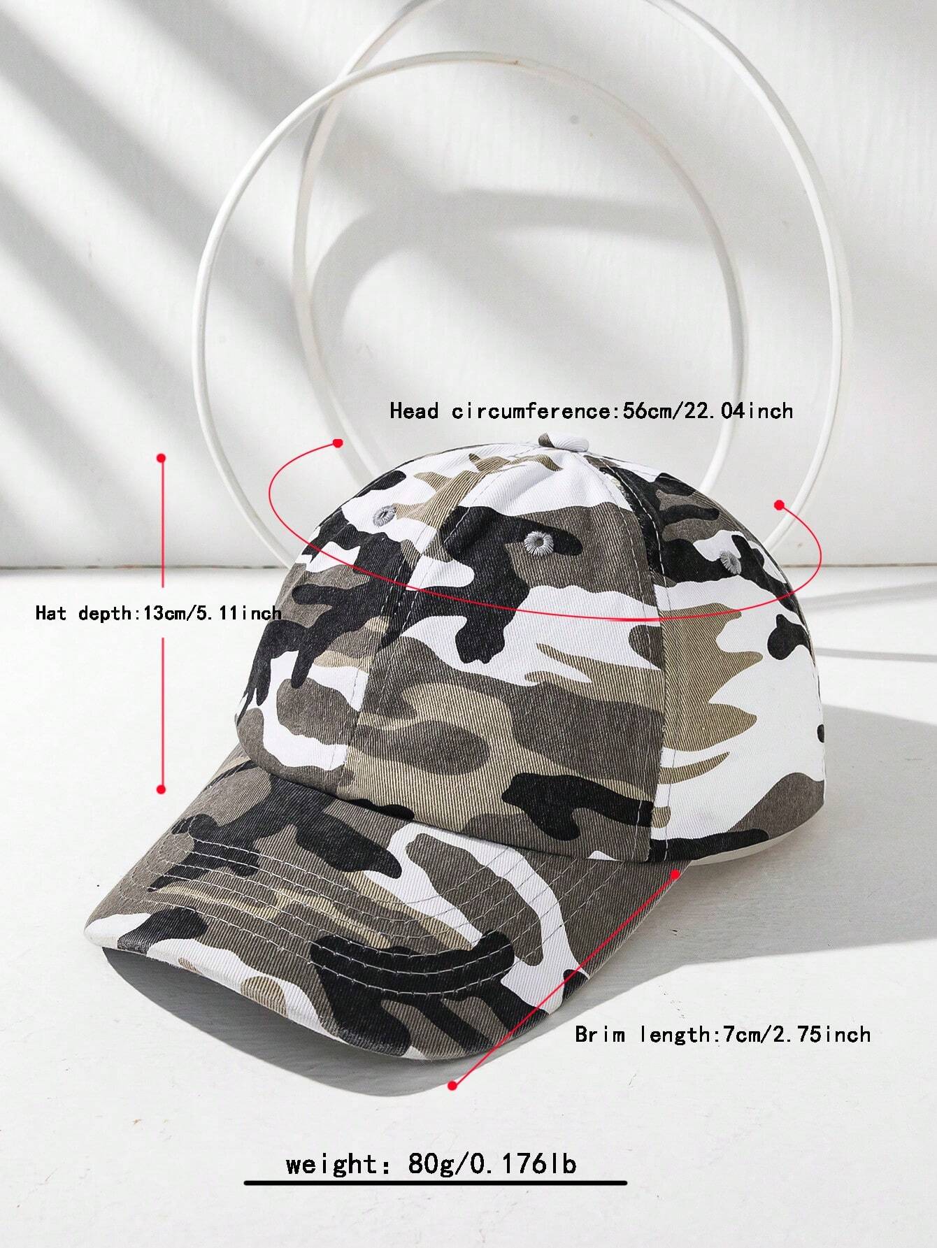 Fashionable Unisex Washed Denim Camouflage Baseball Cap - GrayD