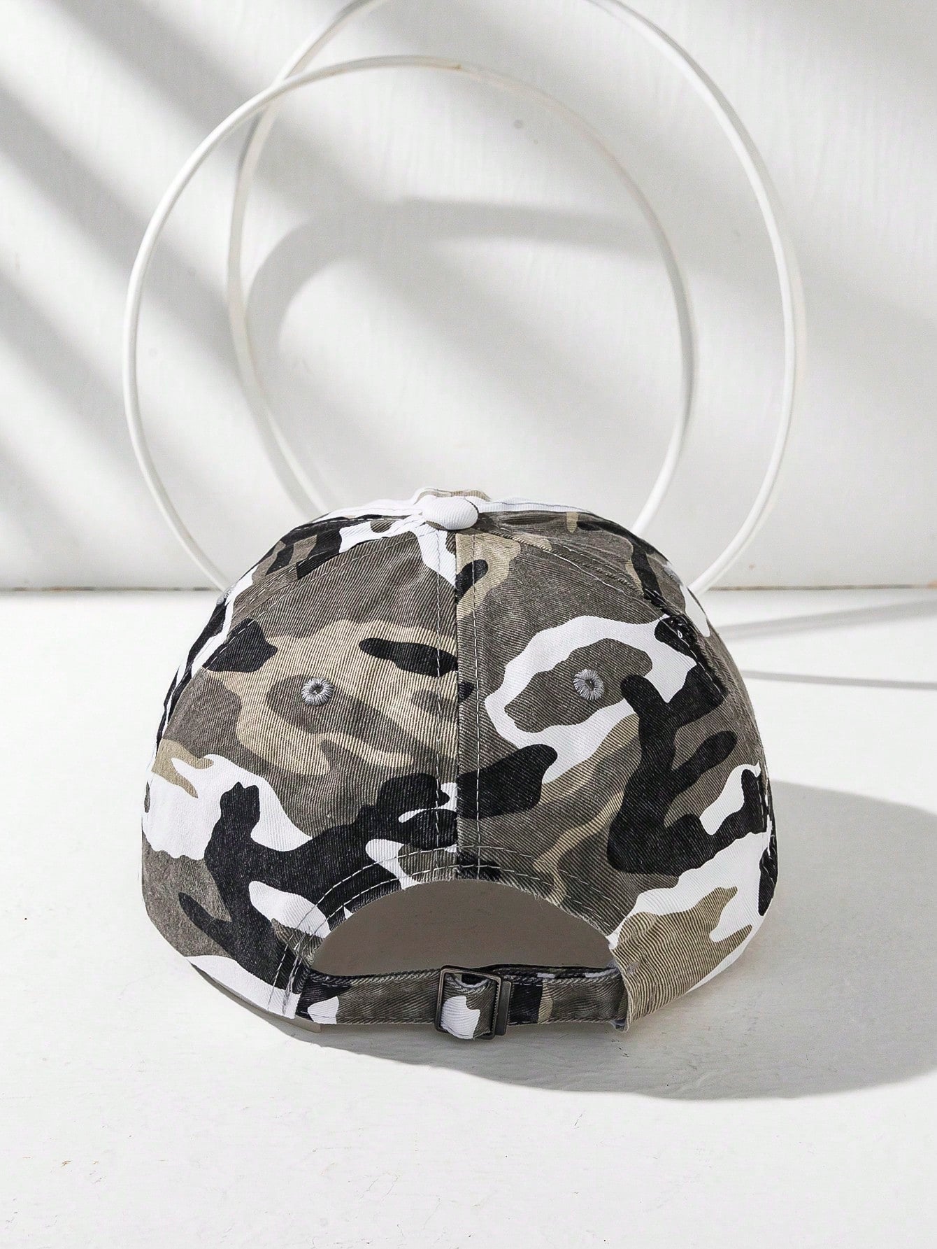 Fashionable Unisex Washed Denim Camouflage Baseball Cap - GrayD