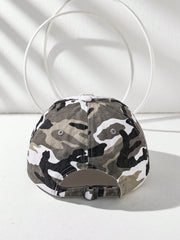 Fashionable Unisex Washed Denim Camouflage Baseball Cap - GrayD