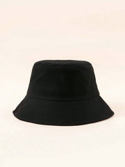 1pc Embroidered Bucket Hat - Black