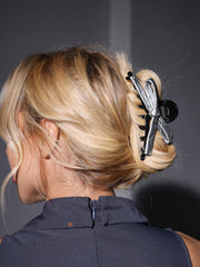 2pc Quilted Bow Hair Clip Set For Hair Styling