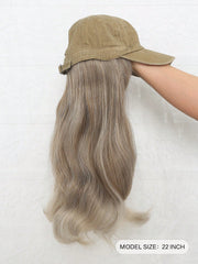 Baseball Cap with Attached Short Wavy Curly Hair