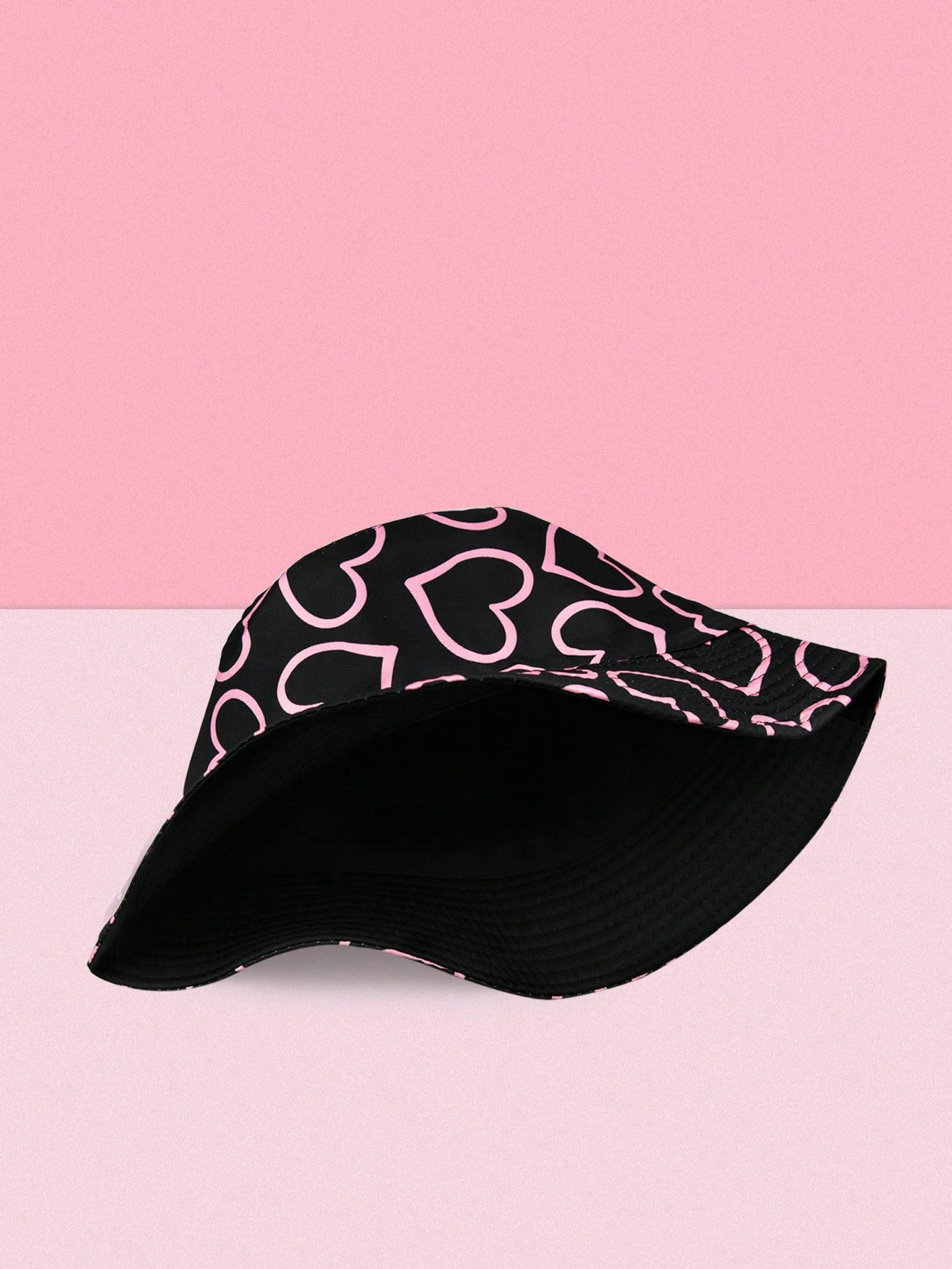 1pc Reversible Heart Print Bucket Hat