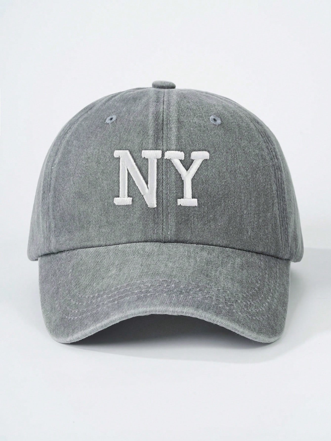 1pc Men's Embroidered NY Washed Baseball Cap With Adjustable Strap