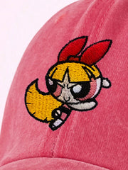Blossom Embroidery Pink Cap