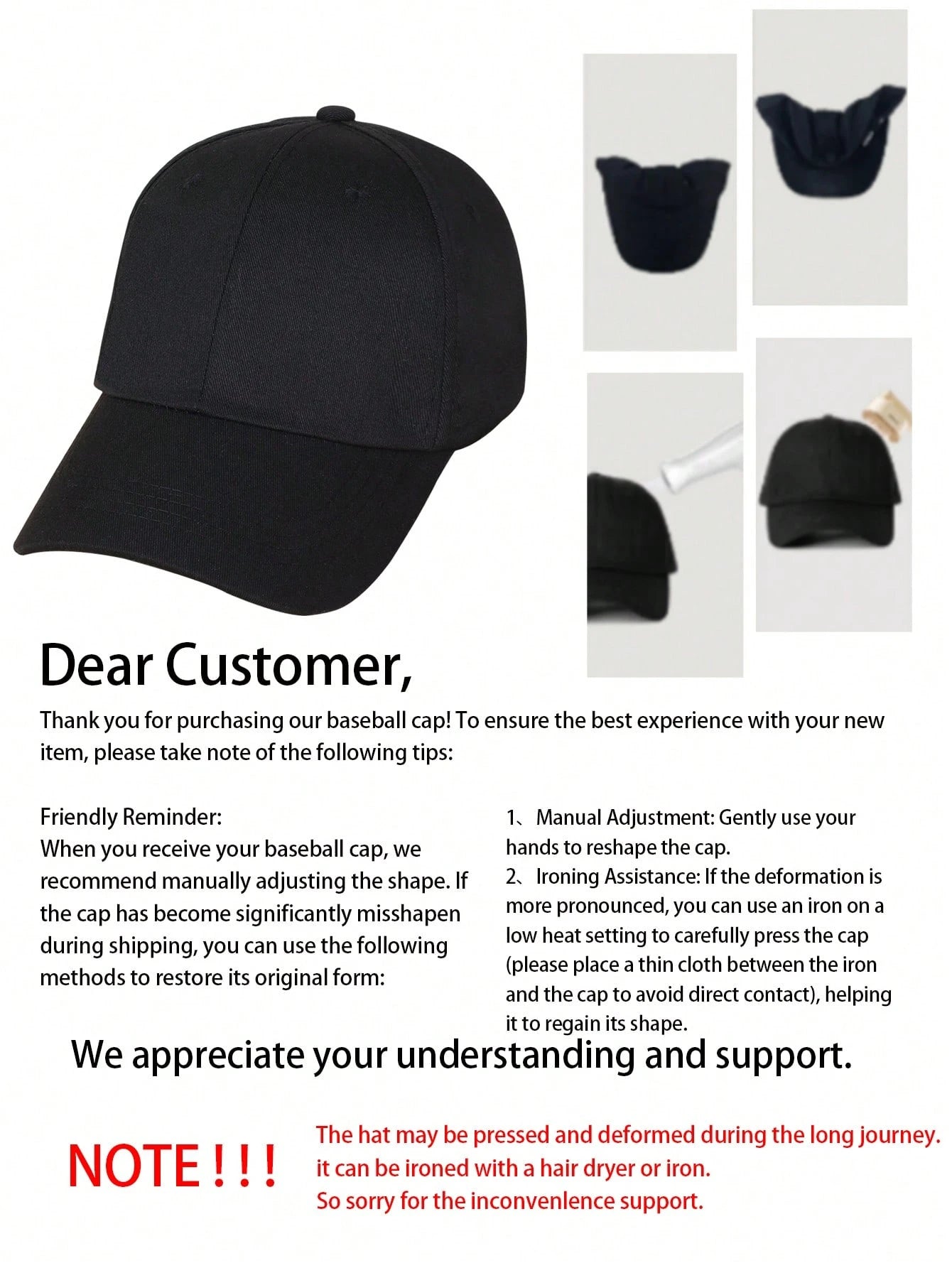 Golf Club Print Baseball Cap -Black