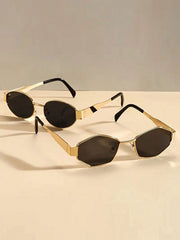 2pcs Fashion Metal Oval Frame Glasses
