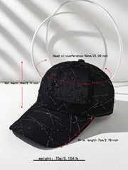 Breathable Hollow-Out Baseball Cap - Black