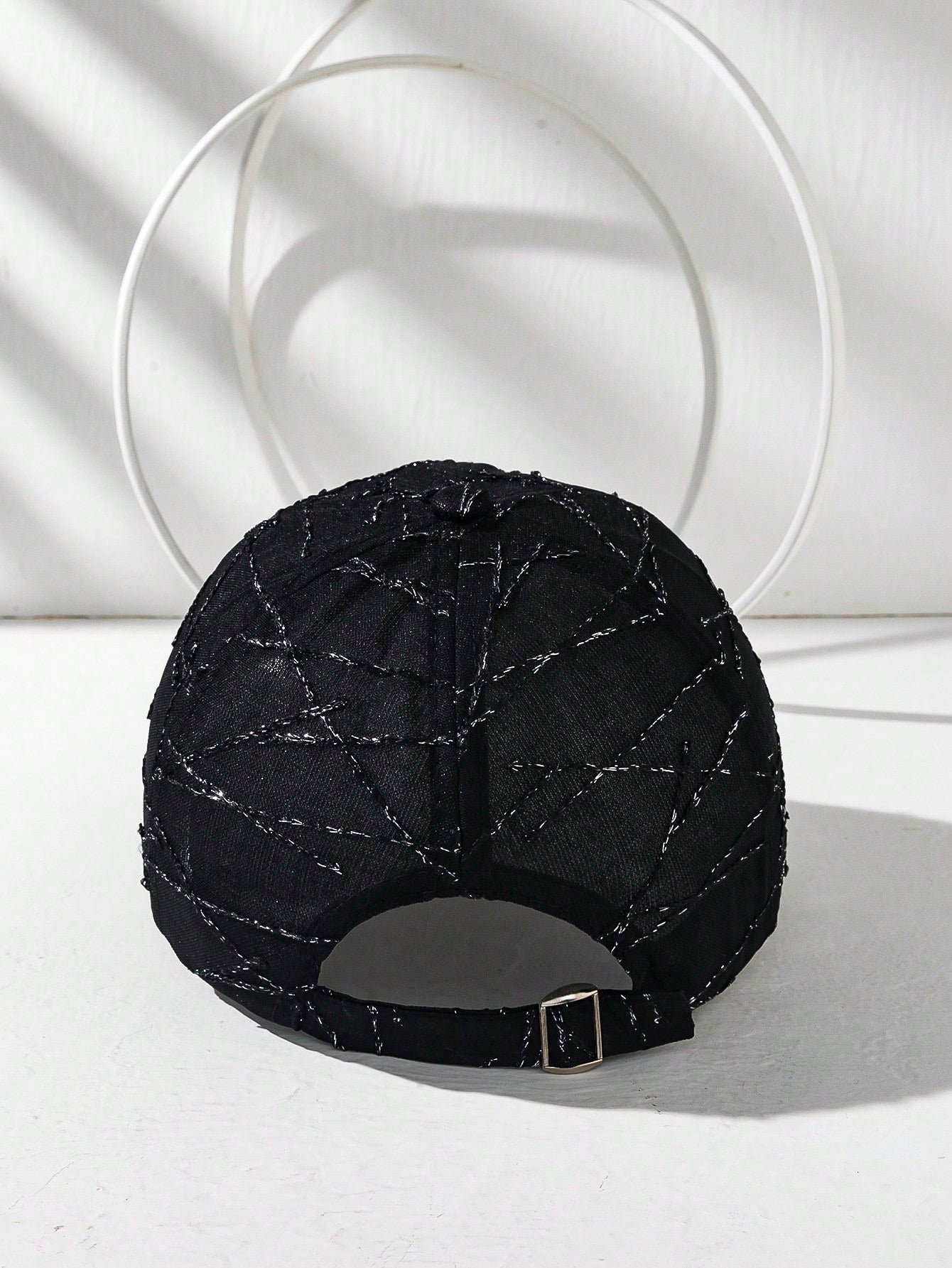 Breathable Hollow-Out Baseball Cap - Black