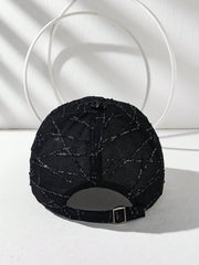 Breathable Hollow-Out Baseball Cap - Black