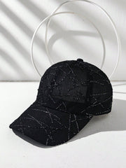 Breathable Hollow-Out Baseball Cap - Black