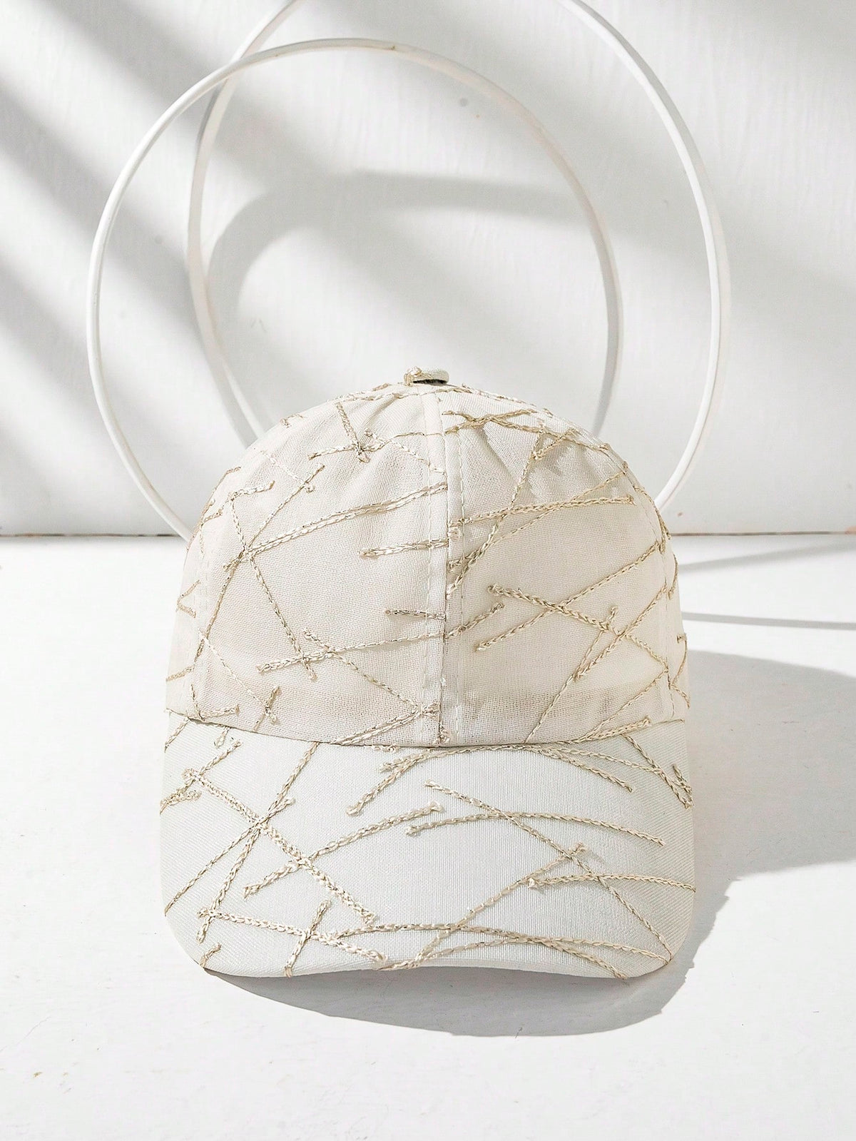 Breathable Hollow Out Baseball Cap - White