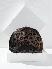 Reflective Leopard Print Baseball Cap - Black