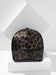 Reflective Leopard Print Baseball Cap - Black