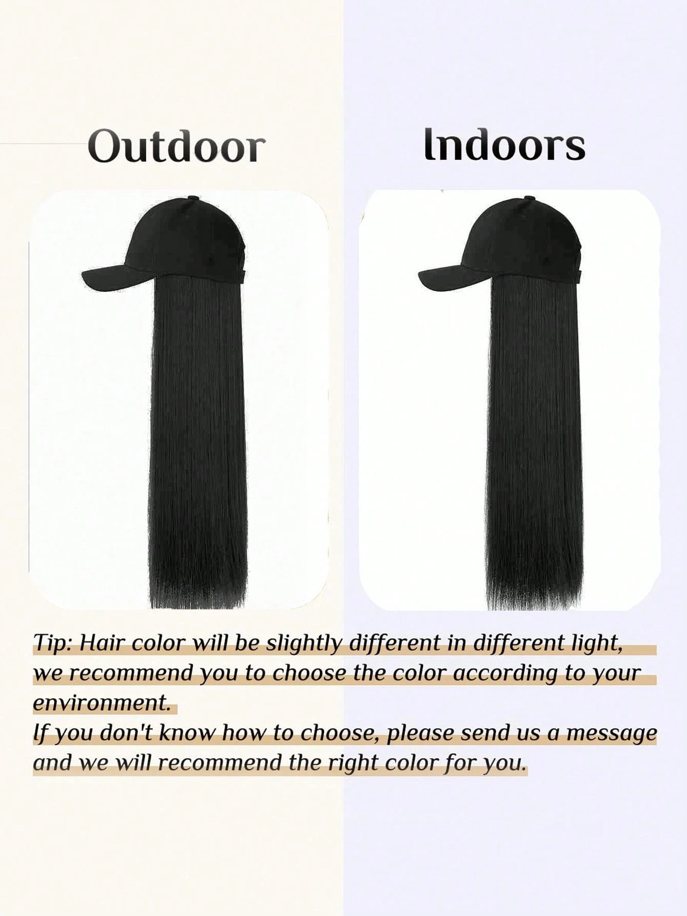 Long Straight Hair Baseball Cap Wig