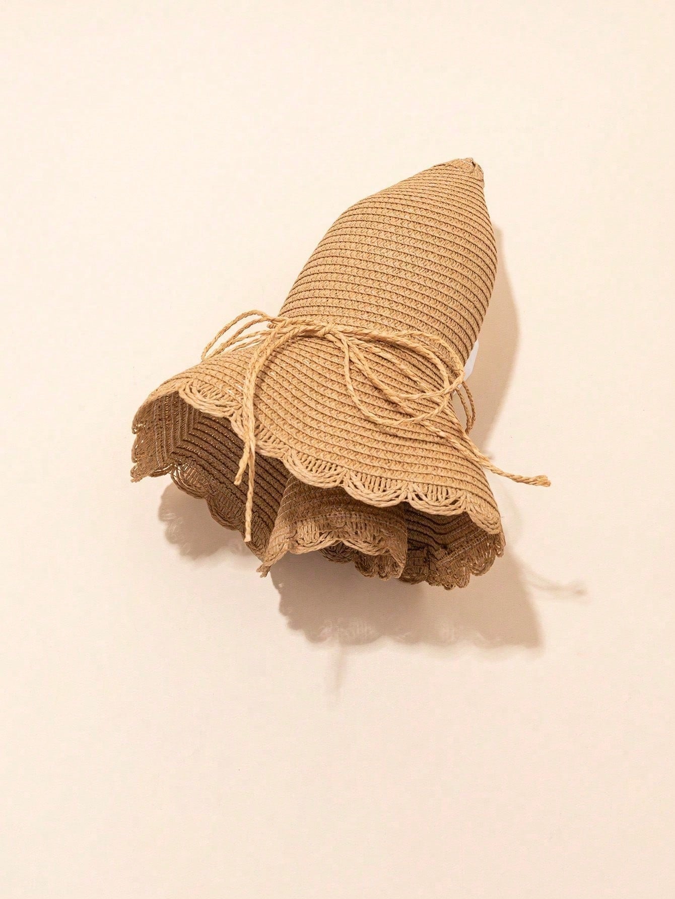 1pc Khaki Wave Beach Sun Hat