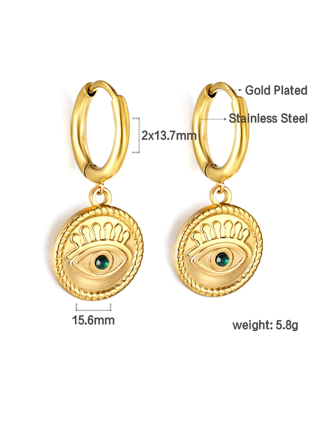Stainless Steel Zircon Earrings - FD ⚡