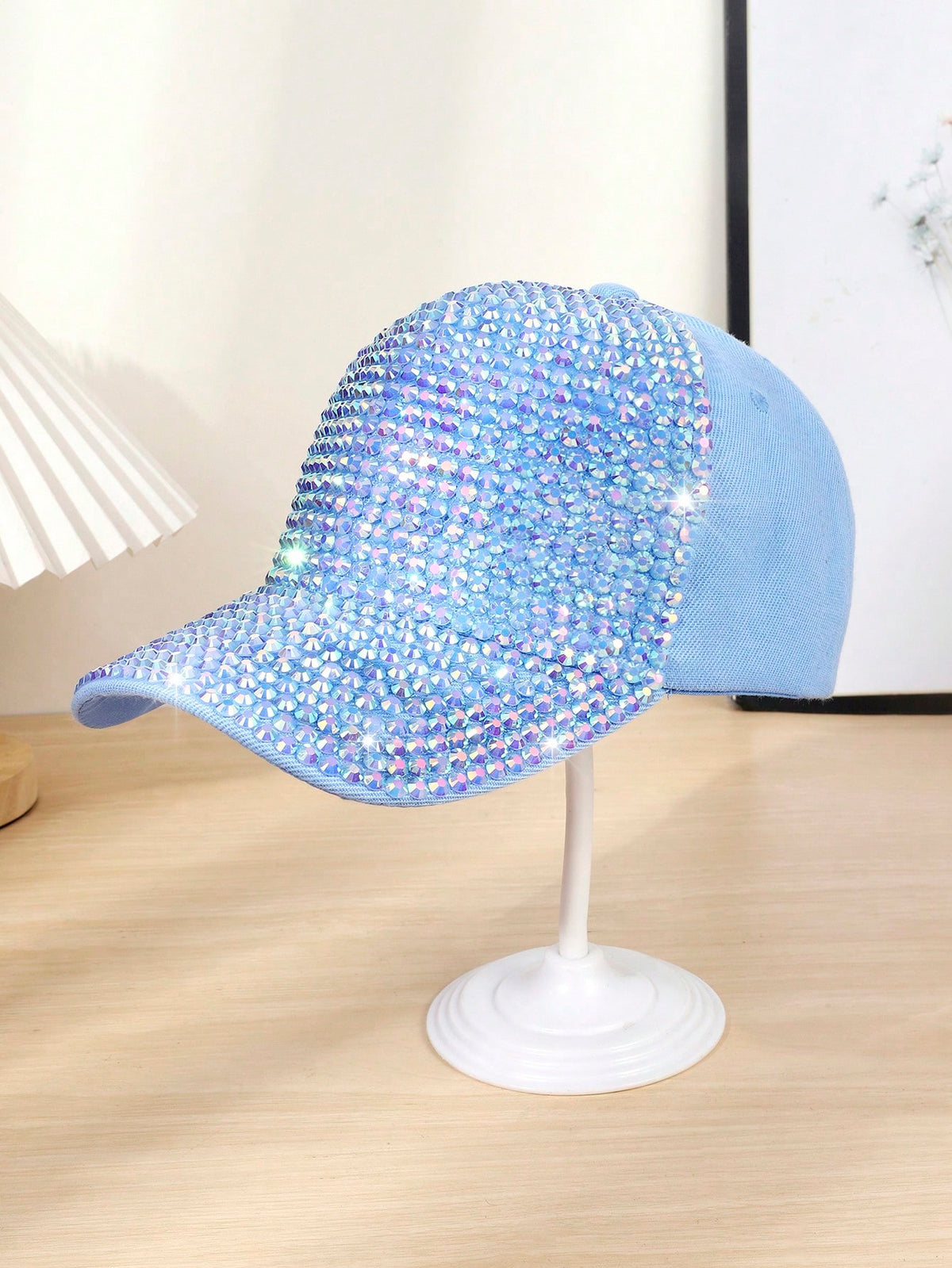 Unisex Rhinestone Baseball Cap Blue