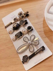 5pcs Cute Faux Pearl Bear Hair Clips