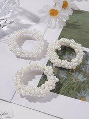 3pcs Ponytail Faux Pearl Hair Ties - www.thetreasurebox.me
