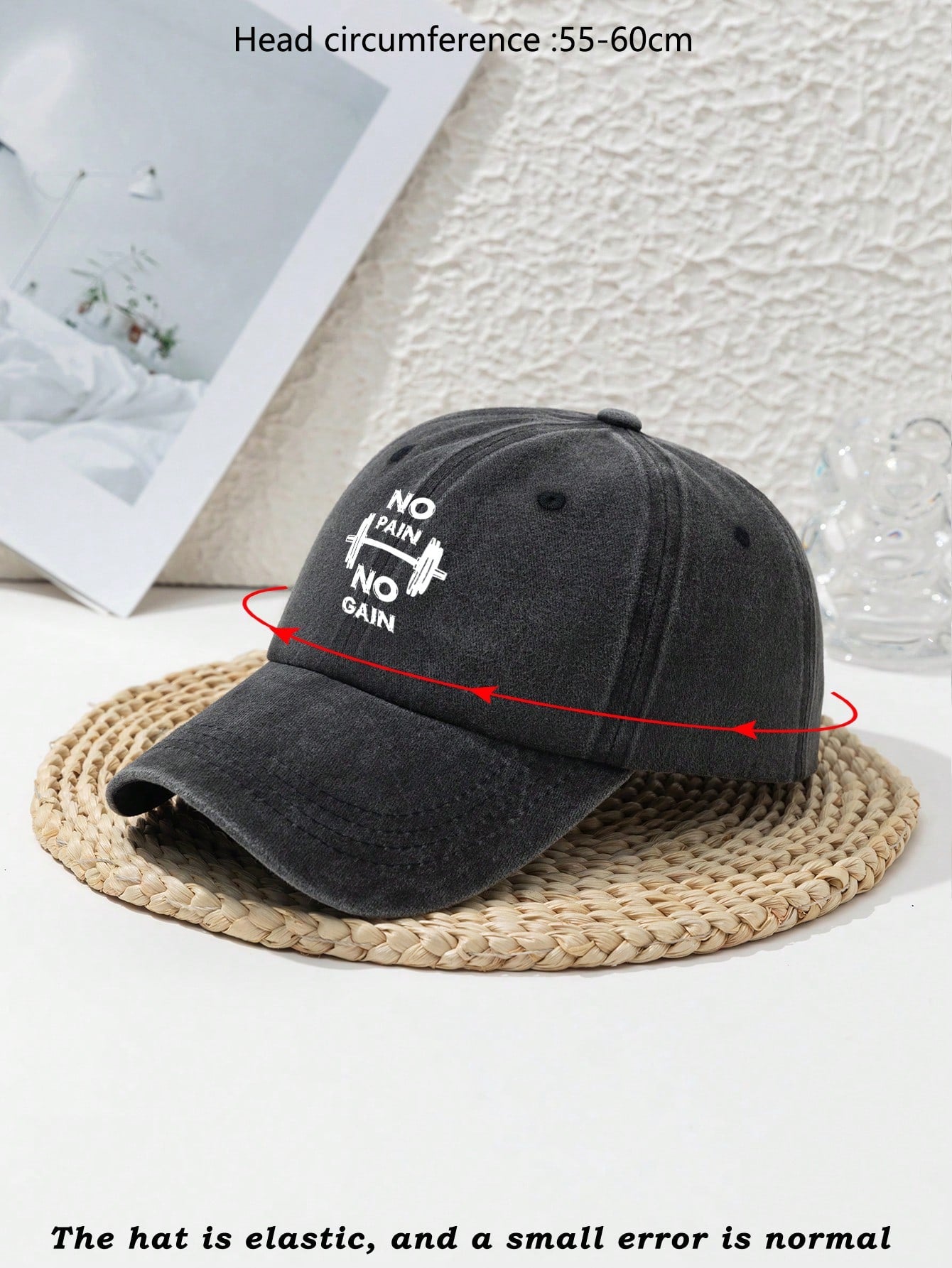 1pc  NO PAIN NO GAIN Barbell Dumbbell Weightlifting Cap