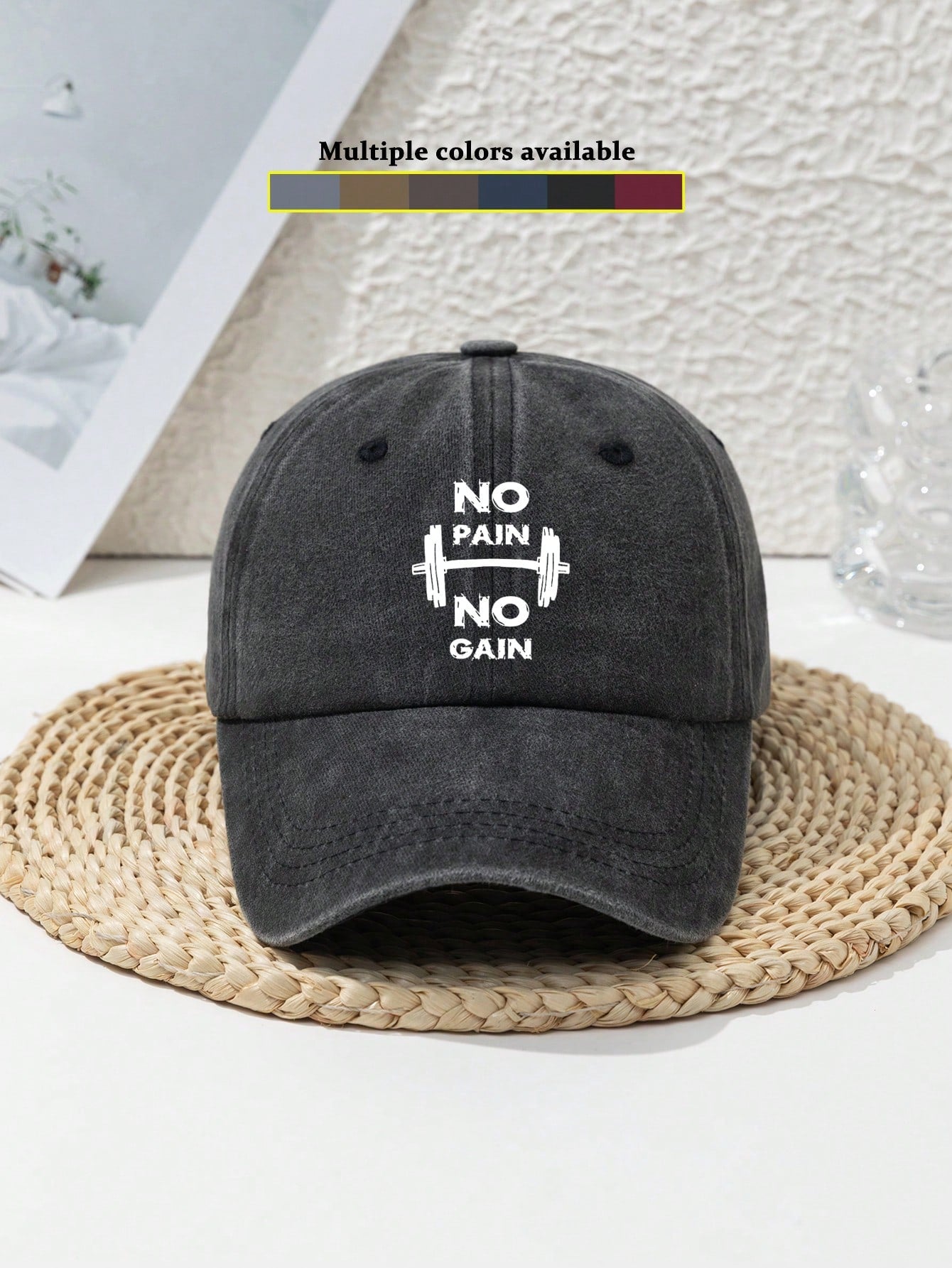 1pc  NO PAIN NO GAIN Barbell Dumbbell Weightlifting Cap