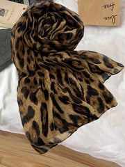 1pc Bohemian Leopard Print Breathable Scarf