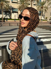 1pc Bohemian Leopard Print Breathable Scarf