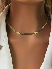 STYLEVER Gold Charm Pendant Necklace - Snake Bone Chain