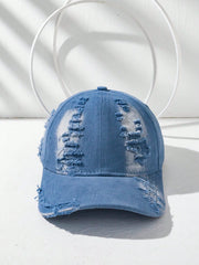1pc Unisex Distressed Ombre Baseball Cap-Blue